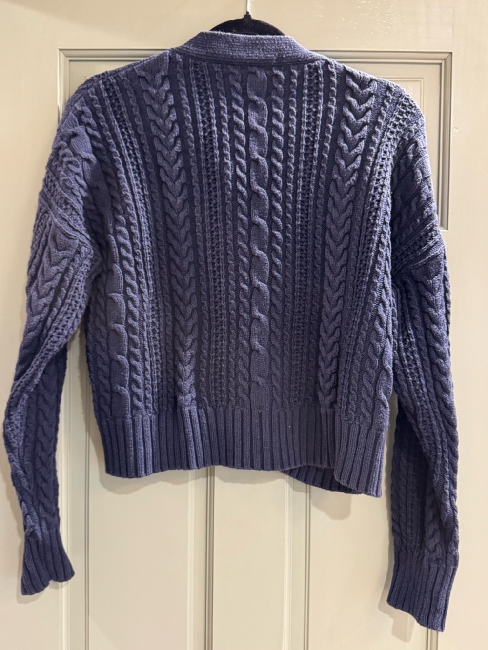 Alex Mill Navy Cable-Knit Button Cardigan - Picture 3 of 4
